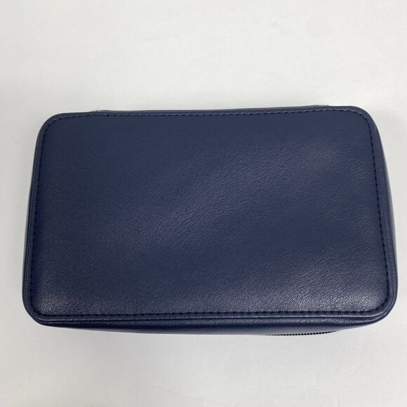 Missoni Toiletry Bag Zipper Travel Pouch Navy Blue Delta Luxe Cosmetic Organizer - Picture 5 of 9